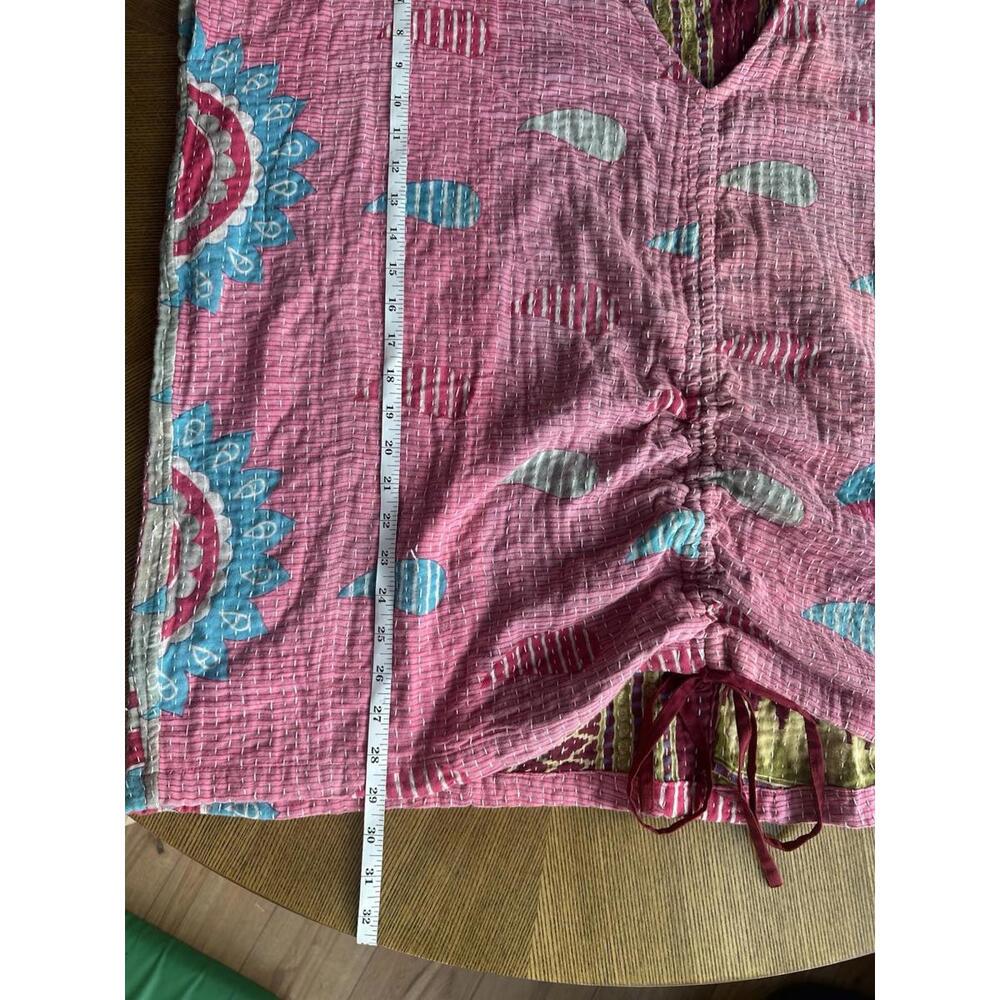 Kantha Boho Reversible Top Oversized One Size Fits Most 100% Cotton - Picture 7 of 8